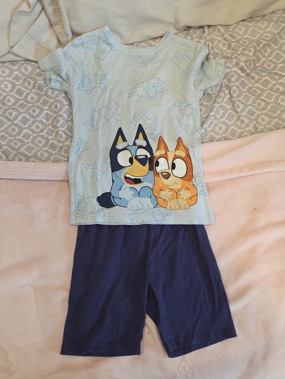 Bluey Blue & Navy Short Pajama Set for Kids